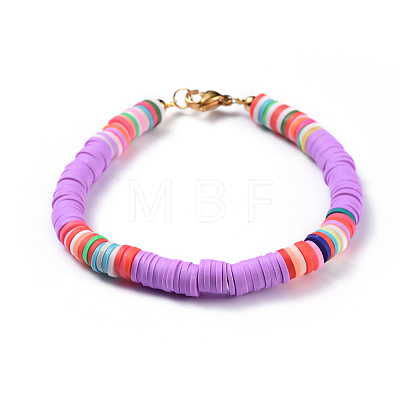 Handmade Polymer Clay Heishi Beads Bracelets BJEW-JB04480-1