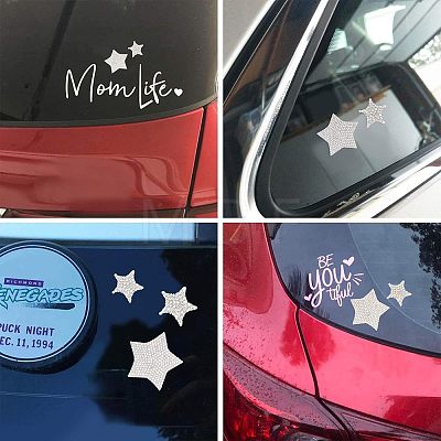 Star Shape Glass Rhinestone Car Stickers RB-FH0001-001-1