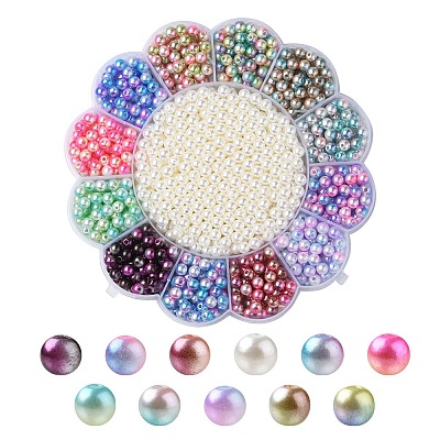 13 Style ABS Plastic Imitation Pearl Beads OACR-YW0001-40-1