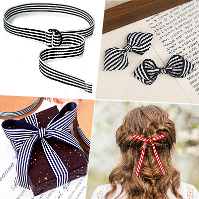Polyester Stripe Pattern Ribbon OCOR-WH20003-120-1