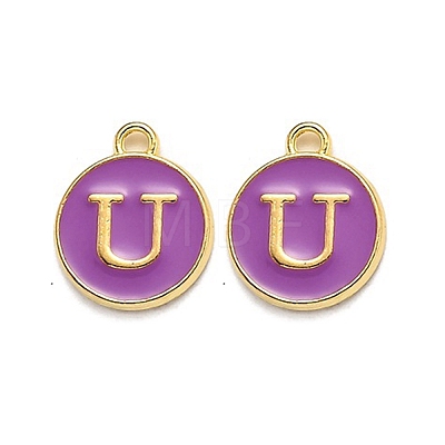 Golden Plated Alloy Enamel Charms ENAM-Q437-12U-1