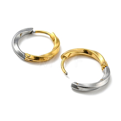 Two Tone 304 Stainless Steel Hoop Earrings for Women EJEW-Q790-01A-1