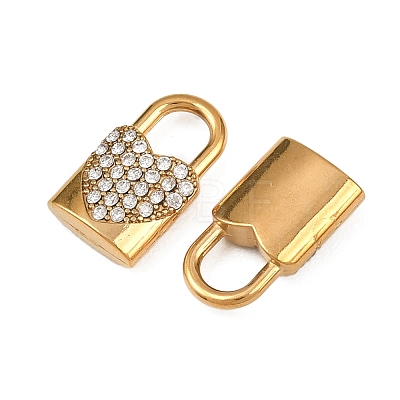 304 Stainless Steel Micro Pave Cubic Zirconia Pendants STAS-A132-05C-G-1