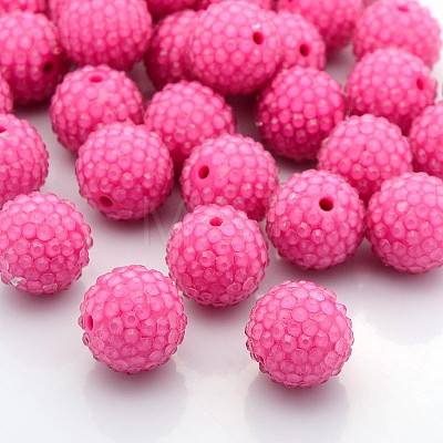 Chunky Resin Rhinestone Bubblegum Ball Beads RESI-S259-20mm-ST7-1