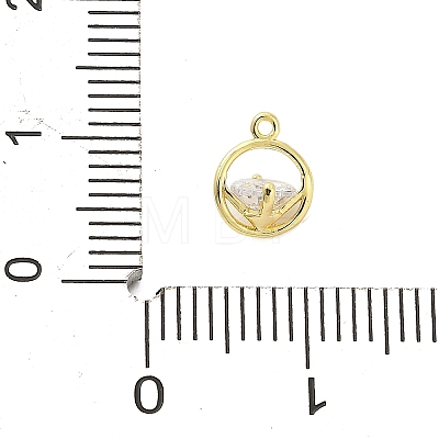 Brass Micro Pave Cubic Zirconia Charms ZIRC-F143-02G-1