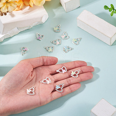 16Pcs 4 Colors Alloy Rhinestone Pendants RB-TA0001-39-1
