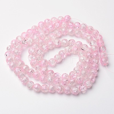 Crackle Glass Beads Strands X-CCG-Q002-8mm-01-1