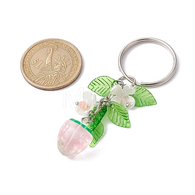 Fruits & Leaf Acrylic Pendant Keychain KEYC-JKC00680-05-1