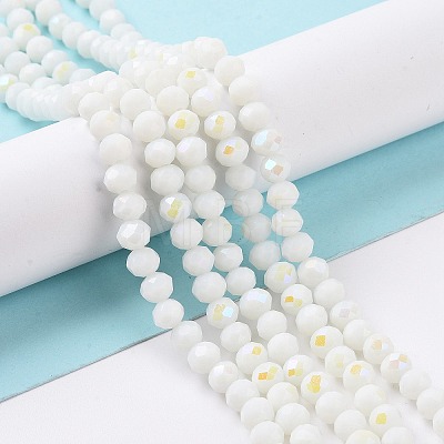 Electroplate Opaque Solid Color Glass Beads Strands EGLA-A034-P10mm-L17-1