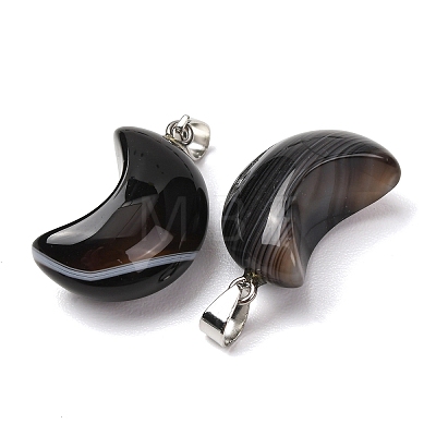 Natural Banded Agate Pendants G-F820-02L-15-1