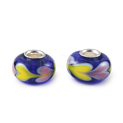 Lampwork & Brass Core European Beads LAMP-P019-01P-01-1