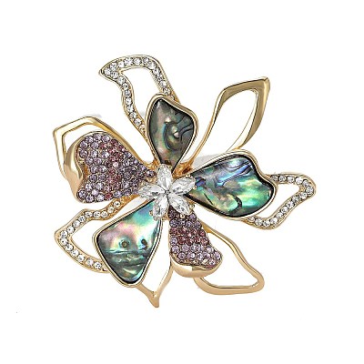 Alloy Rhinestone Brooch PW-WG722E4-01-1