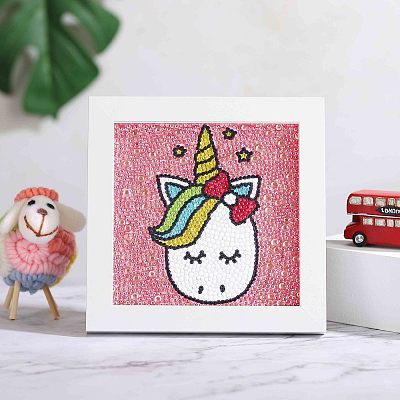 Unicorn Pattern DIY Diamond Painting Photo Frame Kits UNIC-PW0001-041-1