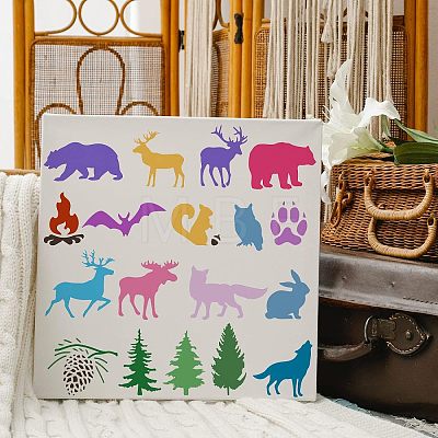 Plastic Reusable Drawing Painting Stencils Templates DIY-WH0172-393-1