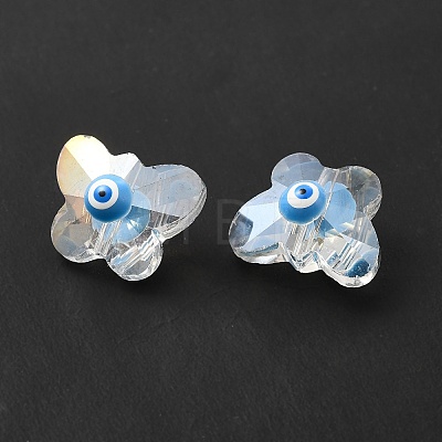 Evil Eye Glass Butterfly Beads G-P485-01A-1