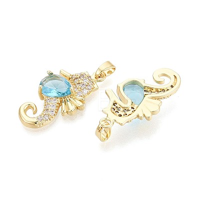 Brass Micro Pave Cubic Zirconia Pendants KK-T080-76G-1
