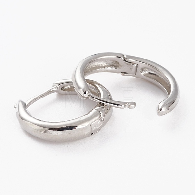 Brass Huggie Hoop Earrings EJEW-C502-12P-1