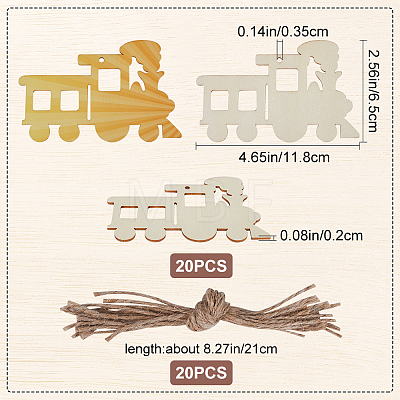 Vehicle Theme Unfinished Blank Wooden Pendants Set for Painting Arts WOOD-WH0124-26J-1