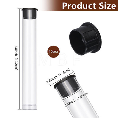 Transparent Tube Plastic Bead Containers with Lids FIND-WH0176-10A-1