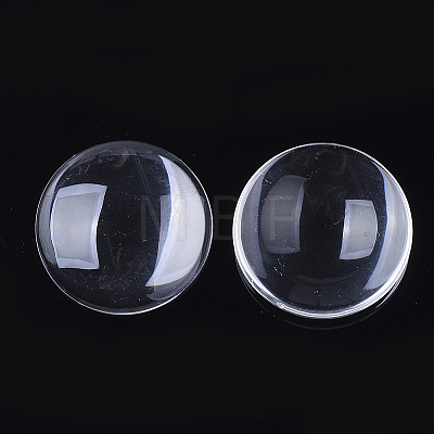 Transparent Glass Cabochons GGLA-R026-35mm-B-1
