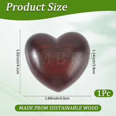 Sandalwood Wooden Heart Display Decorations AJEW-WH20054-222C-1