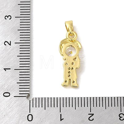 Rack Plating Brass Micro Pave CLear Cubic Zirconia Pendants KK-C053-07A-G-1