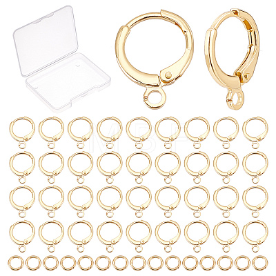 10 Pairs Brass Horizontal Loops Huggie Hoop Earring Findings KK-CN0001-83-1