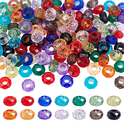 140Pcs 14 Colors Glass European Beads GLAA-PH0004-52-1
