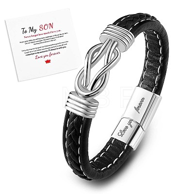 Word Love You Forever Zinc Alloy Interlocking Knot Link Bracelet JB752A-1-1