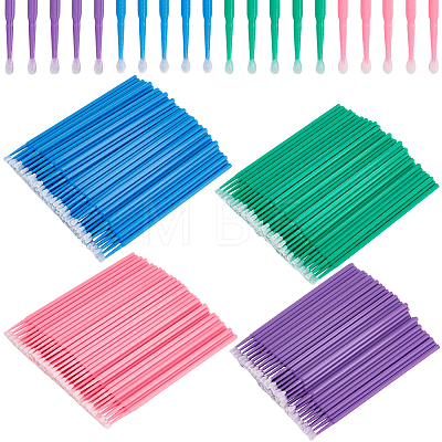 4 Bags 4 Colors Cotton Swab Brushes MRMJ-BBC0001-01-1