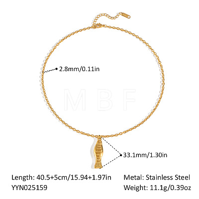 European Stainless Steel Fish Pendant Necklaces WY0433-1-1