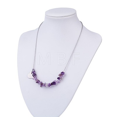 Gemstone Pendant Necklaces X-NJEW-JN01706-1