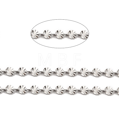 304 Stainless Steel Flower Link Chains STAS-B041-08P-1