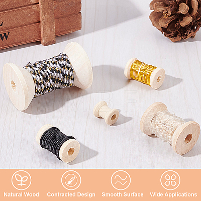 74Pcs Wooden Empty Spools for Wire TOOL-BC0002-12-1