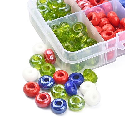 160Pcs 8 Style Opaque & Transparent Colours Glass Round Beads SEED-YW0002-05-1
