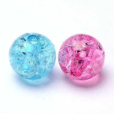 Transparent Crackle Acrylic Beads CACR-R008-8mm-M-1