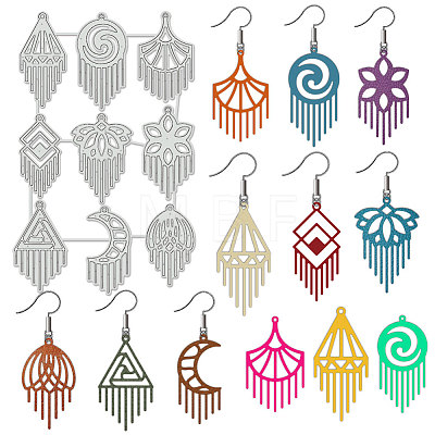 Tassel Earring Theme Carbon Steel Cutting Dies Stencils DIY-WH0309-1948-1