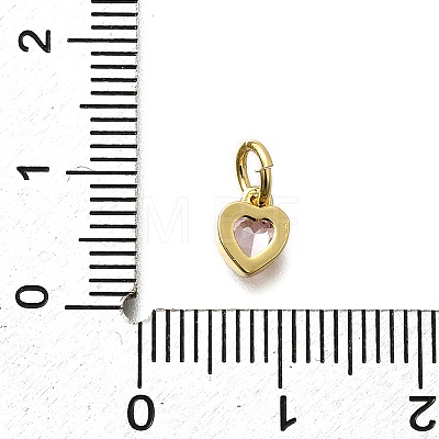 Brass Micro Pave Cubic Zirconia Charms KK-P295-14G-01-1