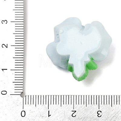 Opaque Resin Flowers Cabochons RESI-R463-02E-1