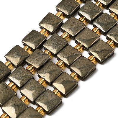 Natural Pyrite Beads Strands G-Z131-G01-01-1