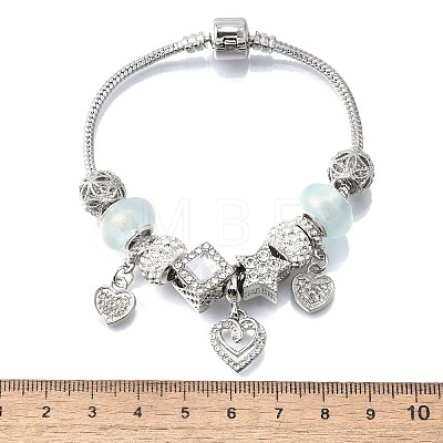 Alloy European Beads Charm Bracelets BJEW-F495-11P-1