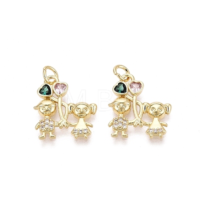 Brass Micro Pave Cubic Zirconia Pendants KK-N287-32A-G-1