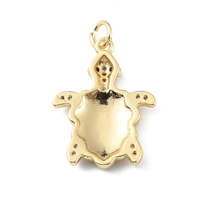 Rack Plating Brass Micro Pave Cubic Zirconia Pendants KK-C021-01G-02-1