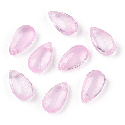 Baking Painted Transparent Glass Petal Beads DGLA-N004-13-1