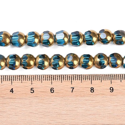 Electroplate Glass Beads Strands X-EGLA-Q128-04A-FP04-1