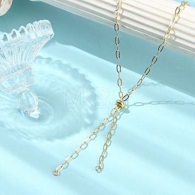 3MM Brass Paperclip Chain Slider Necklace Making AJEW-JB01600-1