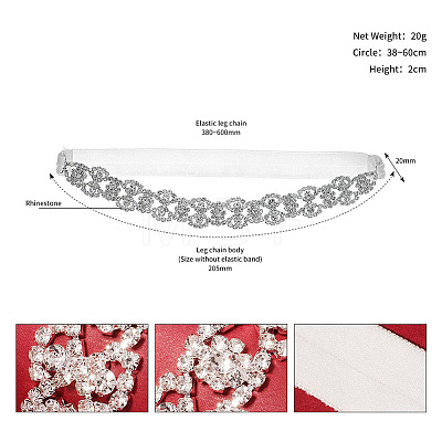 Rhinestone Bride Flower Lace Leg Belts WG66B83-07-1