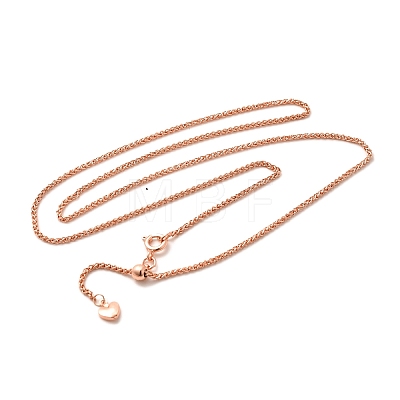 1.5mm Rack Plating Brass Wheat Chain Adjustable Slider Necklaces for Women Men MAK-L044-07RG-1