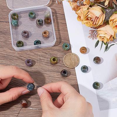 20Pcs Natural Indian Agate European Beads G-SP0001-48-1