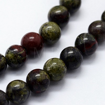 Natural Bloodstone Beads Strands X-G-I199-21-10mm-1